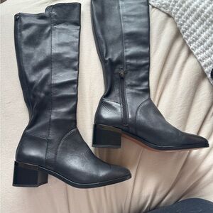 Coach Black Leather Heeled Boots